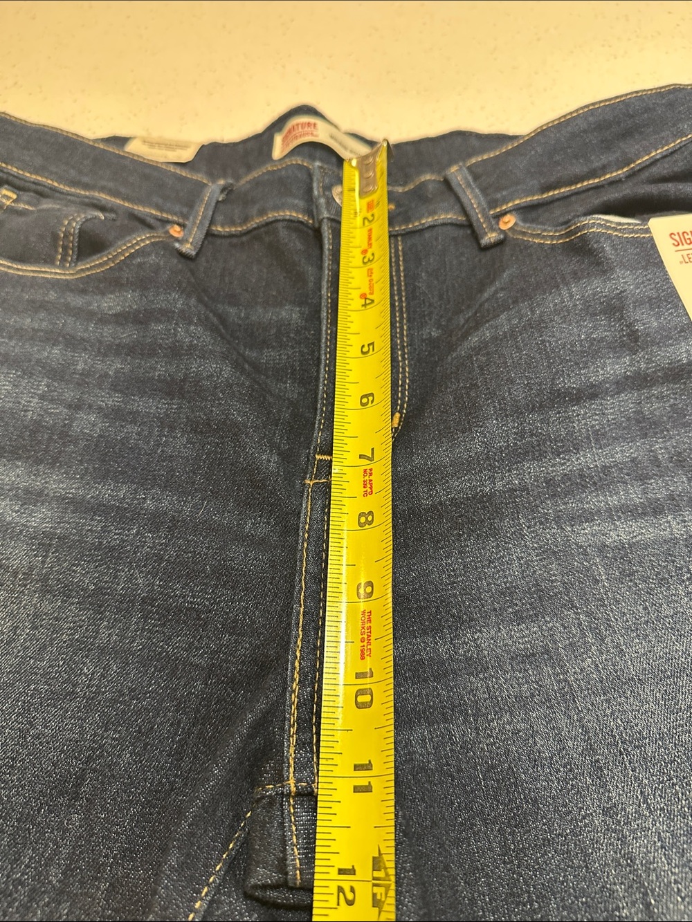 Signature by Levi Strauss Dark Indigo Jeans with Tan Patch - Picture 6 of 9